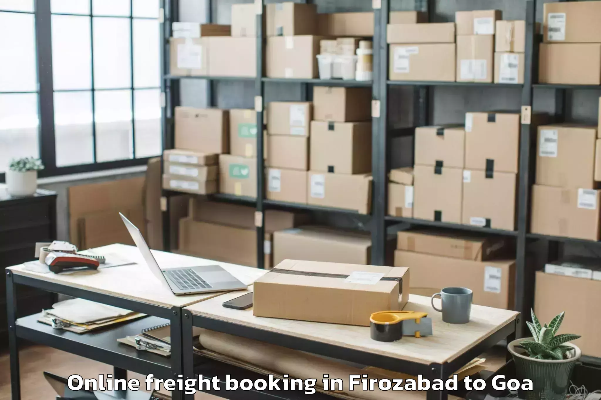 Professional Firozabad to Morjim Online Freight Booking